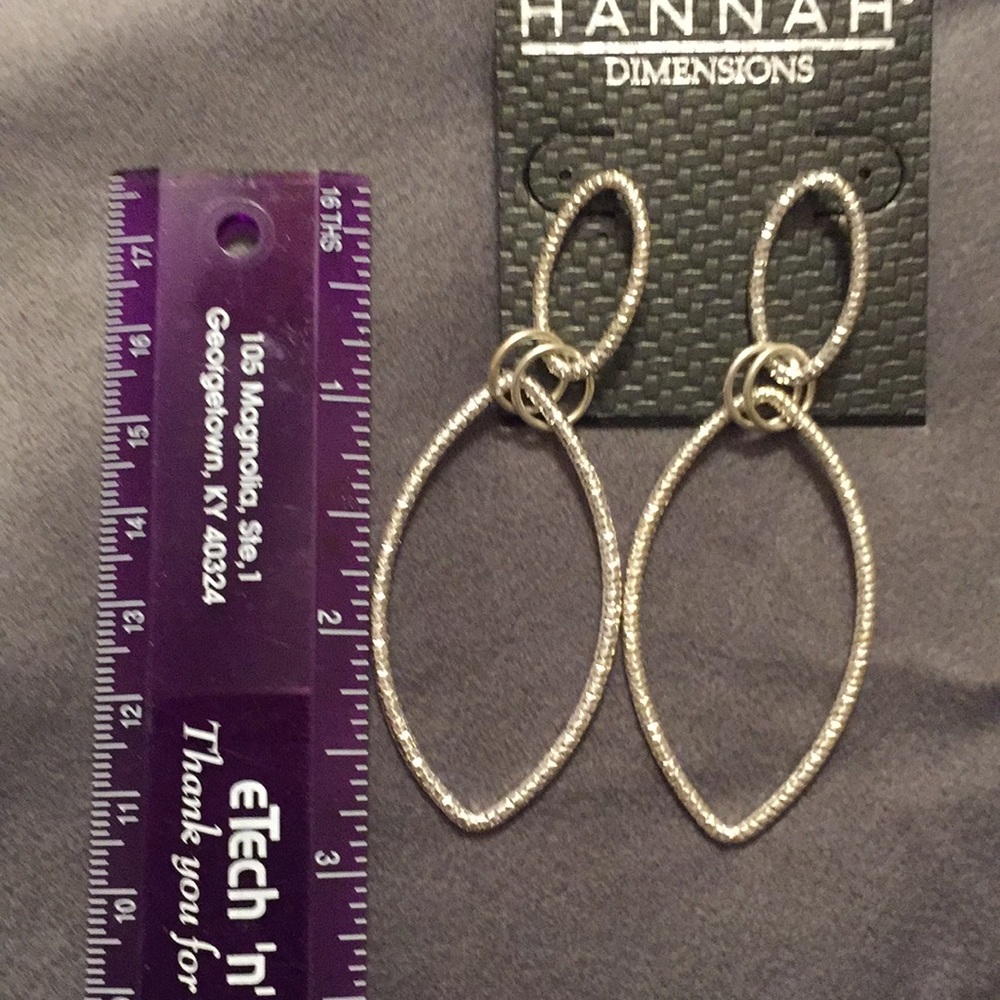 NWT silver 3” post earrings